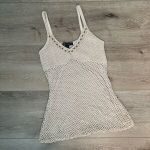 INC International Concepts Cream Knit Tank Top
